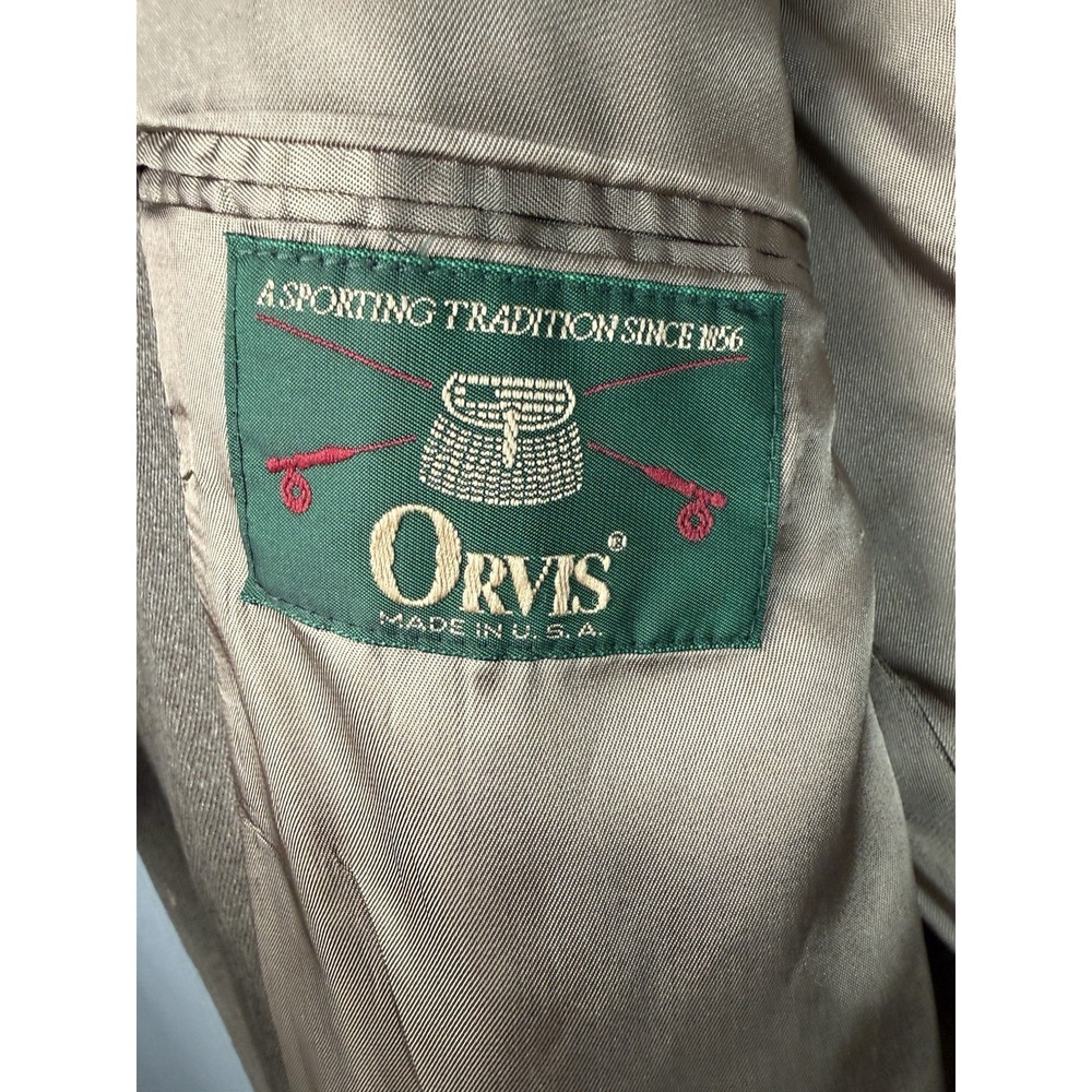 Vintage Orvis Tweed Blazer Sport Coat 42R Made in USA Suede Elbow Patches - Picture 3 of 13